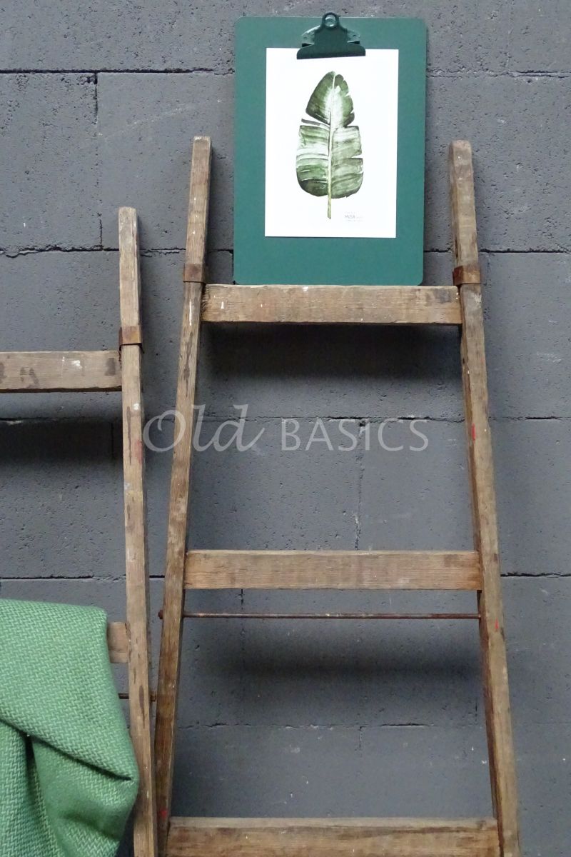 Detail van Houten ladder, naturel, materiaal hout